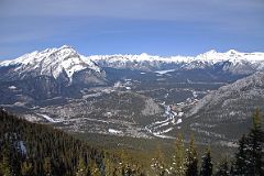12 Banff Below Cascade Mountain, Bow River, Tunnel Mountain, Mount Astley, Mount Aylmer, Mount Inglismaldie, Mount Girouard From Sulphur Mountain At Top Of Banff Gondola In Winter.jpg